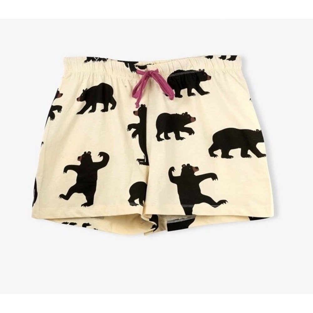 Little BLue House Hatley Women's PJ Pajama Lounge Boxer Black Bears Short